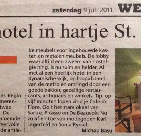 Hotel Danube Paris in De Telegraaf